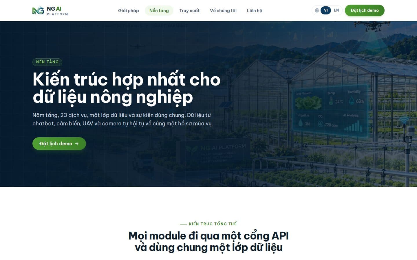 Kiến trúc hợp nhất cho dữ liệu nông nghiệp
